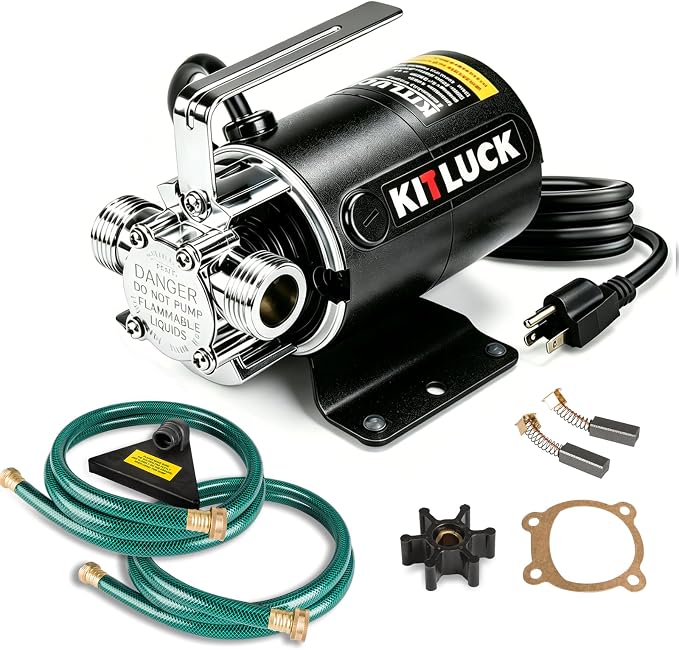 Water Transfer Pump, 115V 1/10HP 330GPH Utility Water Pump Electric With 2 * 6ft Suction Hose, Portable Small Water Pump For Pool Draining, Removing Water From Rain Barrel, Aquariums, etc.