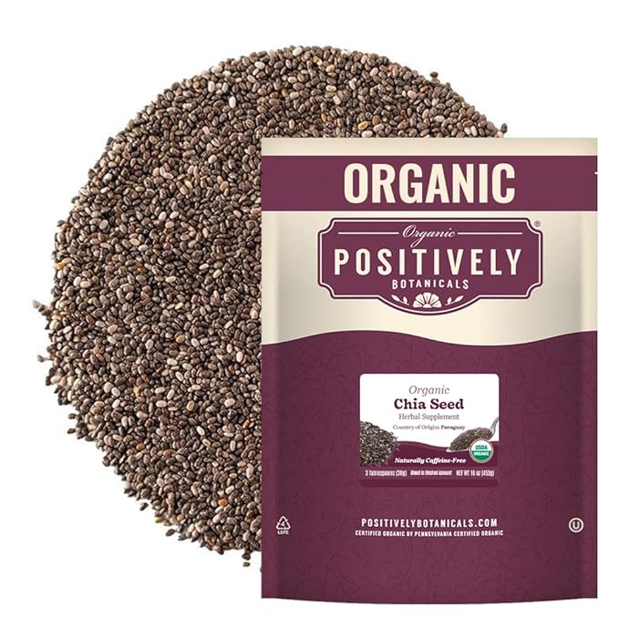 Organic Positively Botanicals Company, Chia Seeds, Herbal Tea Loose Leaf Botanical, 16 Ounce