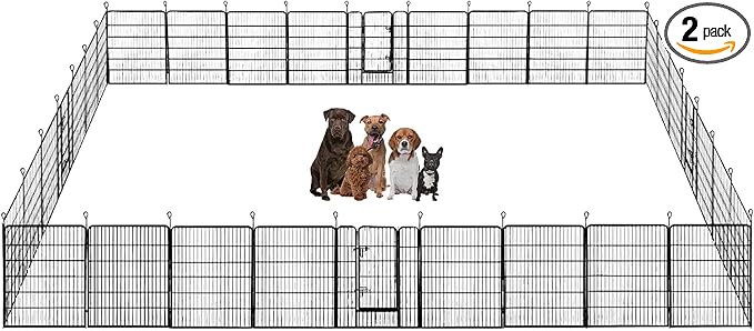 BestPet | Dog Playpen | 40 Inch, 32 Panels | Heavy Duty Metal Pet Exercise Pen | Indoor Outdoor Fence Panels | Rust-Resistant, Removable, Tool-Free Setup | Anti-Skid, Expandable Design