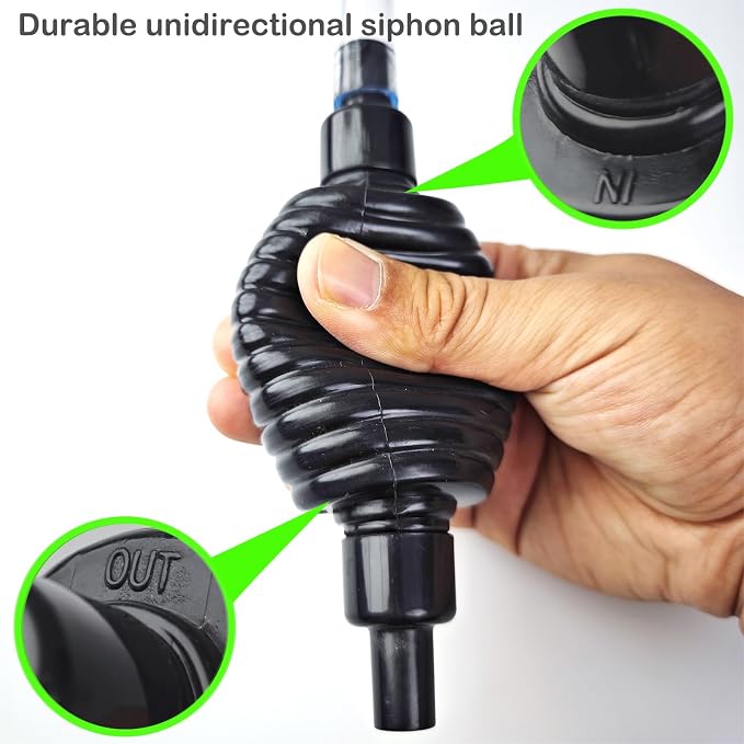 6ft Aquarium Siphon Vaccum Cleaner Fish Tank Water Changer for Cleaning Gravel & Sand
