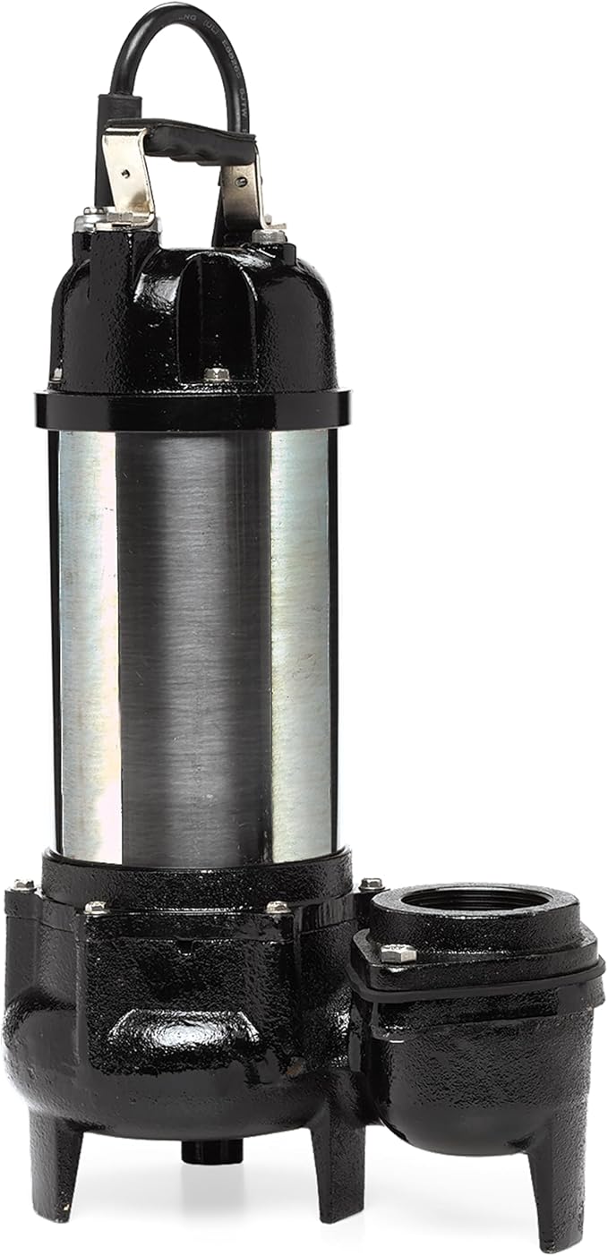 Little Giant WGFP-100, 115V, 1 HP, 6400 GPH Water Feature Pump, 19' cord | Stainless steel and cast iron body for powering water features, large fountains and pond filtration systems, 566070