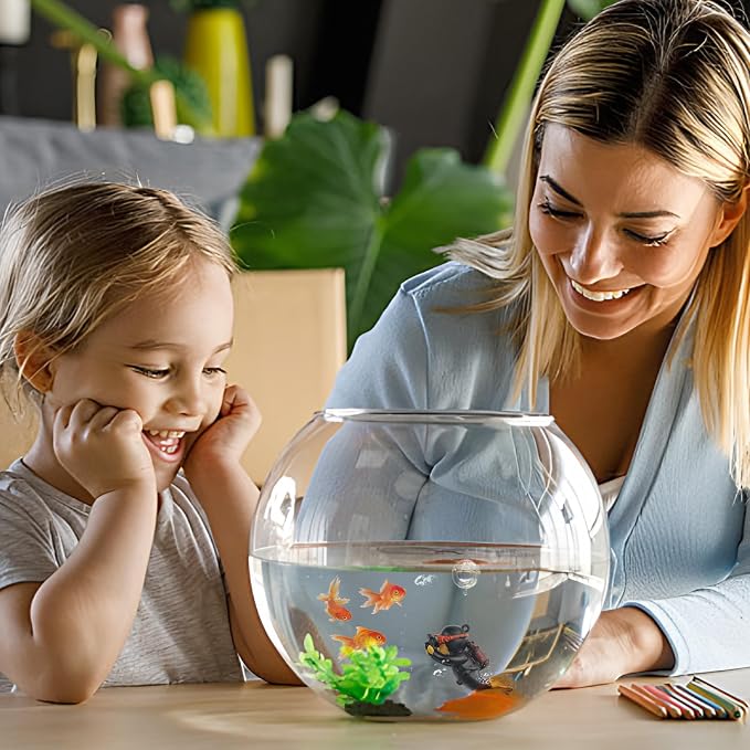 onesimcr Floating Fish Tank Decorations, Aquarium Decorations, Lovely Diver Fish Tank Decorations, Floating Device Fish Tank Accessories，Suitable for All Kinds of Fish Tanks(Black)…