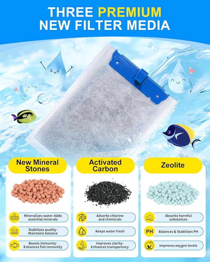 10 Pcs Super Upgraded Medium Filter Cartridges Compatible with Tetra | 5-Layer Filtration Medium Filter Cartridges Compatible with Tetra Whisper Bio-Bag Filters 10i IQ10 PF10,Clean Aquarium Filter