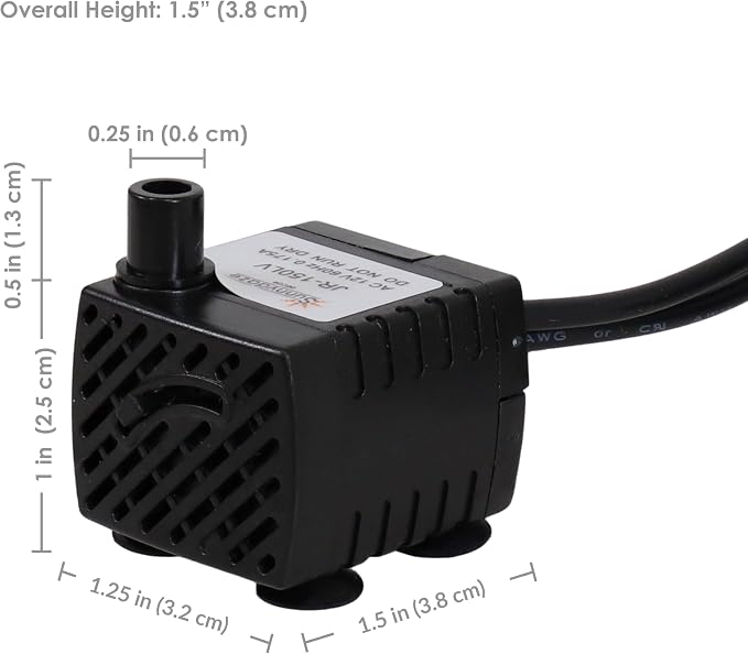 Sunnydaze 40GPH Submersible Fountain Pump with Multicolor LED & Transformer | 12V Small Fountain Pump with Adjustable Flow Rate, 6' Cord & 1.6' Lift, Water Pump for Small Fountains, Bird Baths, Aquariums