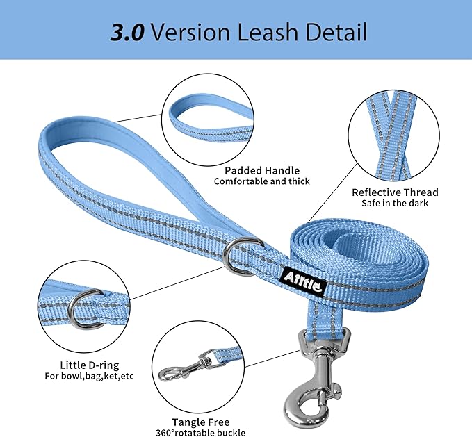 AIITLE Easy Walk Dog Harness and Leash Set - Pet Supply No Pull, Step in Adjustable Dog Harness with Padded Vest, Dog Harness No Choke Over, Easy to Put on Medium Dogs Blue L