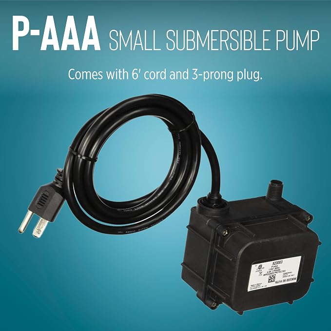 Litle Giant P-AAA, 115V, 120 GPH Small Submersible Water Pump, 6' Cord
