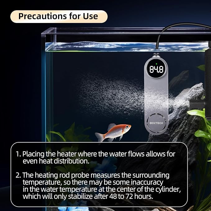 200W Aquarium Heater, Digital Fish Tank Heater | 20-40 Gal, External Controller, Explosion-Proof, Dry-Run Protection, Betta