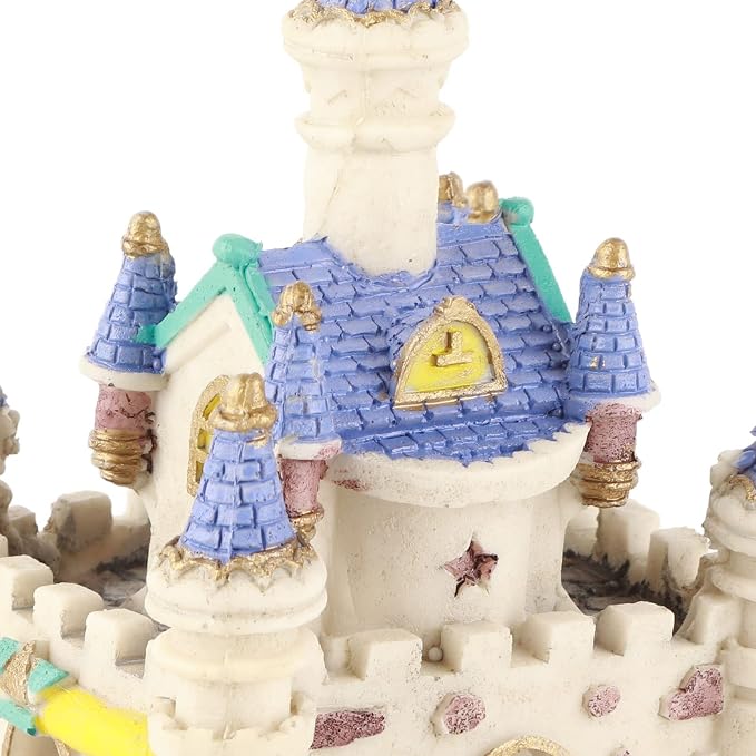 Aquarium Resin Castle Decoration, High Simulation Roman Castle Ornament for Fish Tank, Lifelike Aquatic Hideout with Safe Non - Resin for Freshwater and Saltwater