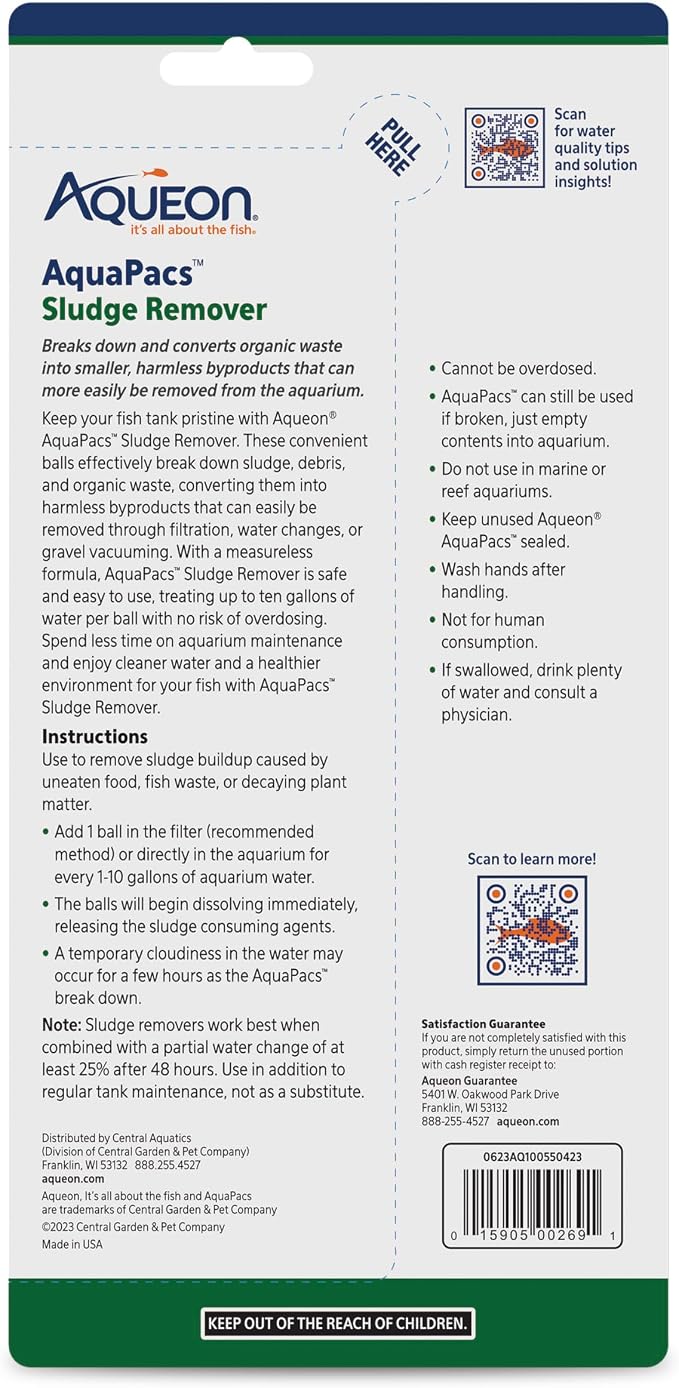Aqueon AquaPacs Sludge Remover 12 Pack, 10 Gallon