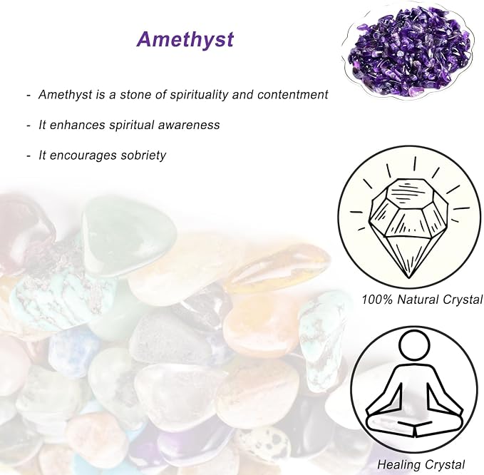Erliway Deep Amethyst Crystal Chips Bulk for Vase Filler, 0.5 lb 7-9mm | Natural Crushed Crystal Stone for Spell Jar, Aquarium Gravel, Reiki Healing Meditation, Jewelry Making, Resin Art, Home Décor