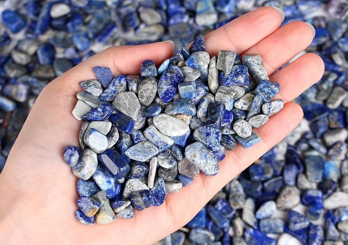 LAIDANLA Lapis Lazuli Crushed Stone Crystal Chips Bulk Natural Gemstones Healing Reiki Crystals Mini Quartz Vase Filler Aquarium Gravel 100g