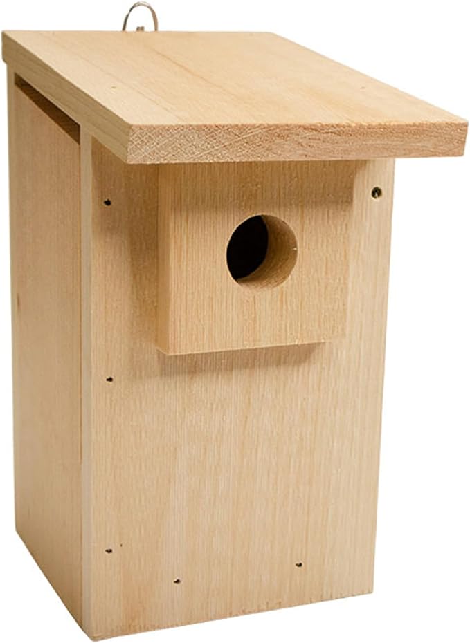 Coveside Basic Western Bluebird Trail Box | Durable Pine Birdhouse with 1.5625" Predator Guarded Entry, Ventilation & Drainage | Eco-Friendly Wooden Nest Box for Bluebirds | Made in USA