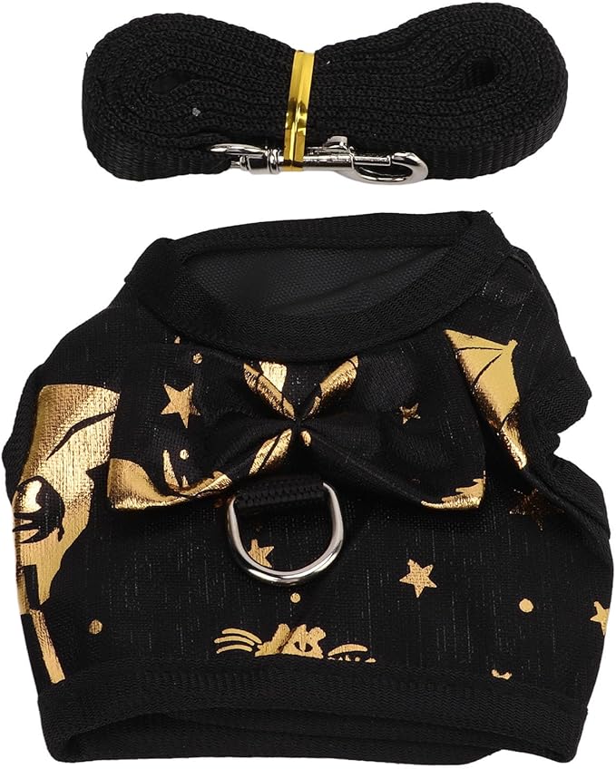 Semme Nylon Harness Leash Soft Vest with Cute Patterns for Pet Bunnies Ferrets Kittens and Guinea Pigs (L)