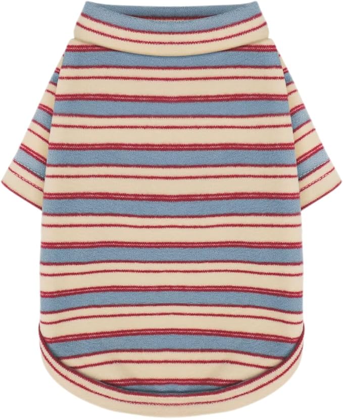 Stylish Striped Block Dog Shirt, Comfortable, Breathable, and Wrinkle-Resistant. Perfect Apparel for Small, Medium, & Large Dogs, a Must-Have for Pet Lovers M
