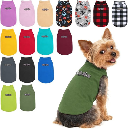 BEAUTYZOO XS Dog Sweaters, Soft Fleece Vest Pullover Dog Jacket with D-Ring Leash Attachment, Warm Winter Dog Clothes Cold Weather Doggy Chihuahua Sweater for Small Dogs Cats Boy or Girl, XSmall