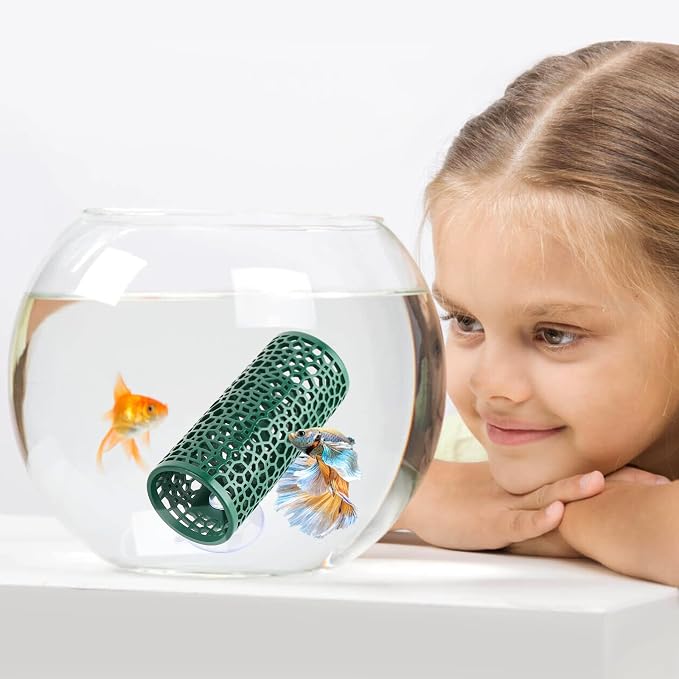 Abizoo Betta Fish Tunnel & Reptile Hide, Hollow Aquarium Decor Toy | Hideout for Small Fish and Reptiles, Stress Relief Enrichment, Multiple Colors, Easy to Clean