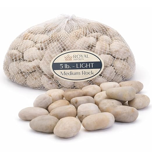 Royal Imports River Rocks, Aquarium Gravel – Light 1"- 1.5" - 5 lbs | Decorative Ornamental Vase Filler Pebbles for Potted Plants, Terrariums, Vases, Succulents, Fish Tank Gravel, DIY & Crafting
