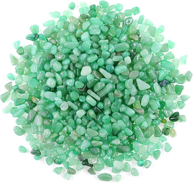 WAYBER Natural Crushed Green Aventurine Quartz Decorative Stones, 1 Pound | Toxin-free, Colorfast, Great for Reiki Healing, DIY Crafts, Vase Filler, Aquarium Landscaping & Planter Décor
