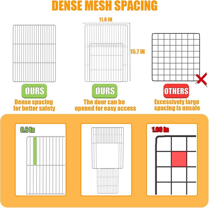 20 Planes Guinea Pig Cages Enclosed Hamster Cage with Transparent Top & Waterproof Liner, Expandable Cage for Guinea Pigs, Metal Wire Yard Fence Rabbit Cage
