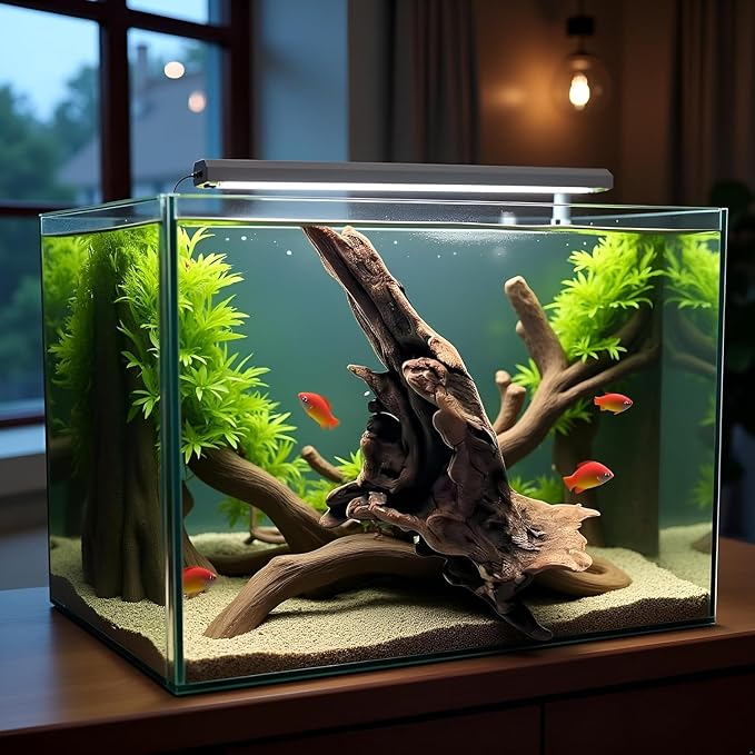 Natural Driftwood Tree Decoration for Aquarium, Fish Tank Plant Stump Ornament, Random Style(5-10cm)