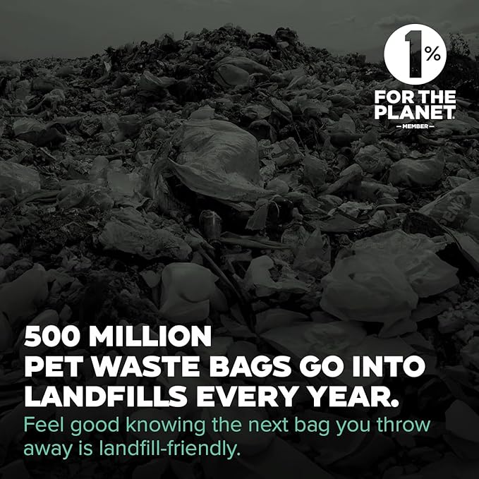 Doggy Do Good Landfill-Friendly Poop Bags | Dog Waste Bags Made with 50% Recycled Plastic + 15% Biobased Material | Unscented, Thick, Leak-Proof, Easy Open | Standard Size | 60 Count