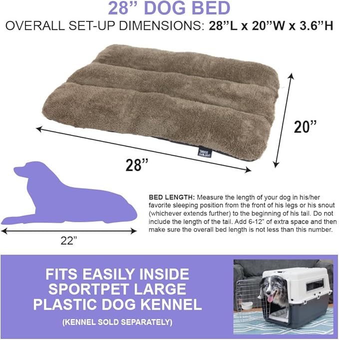 SportPet Designs Waterproof Pet Bed - Fits SportPet Plastic Dog Kennel, 28 inches