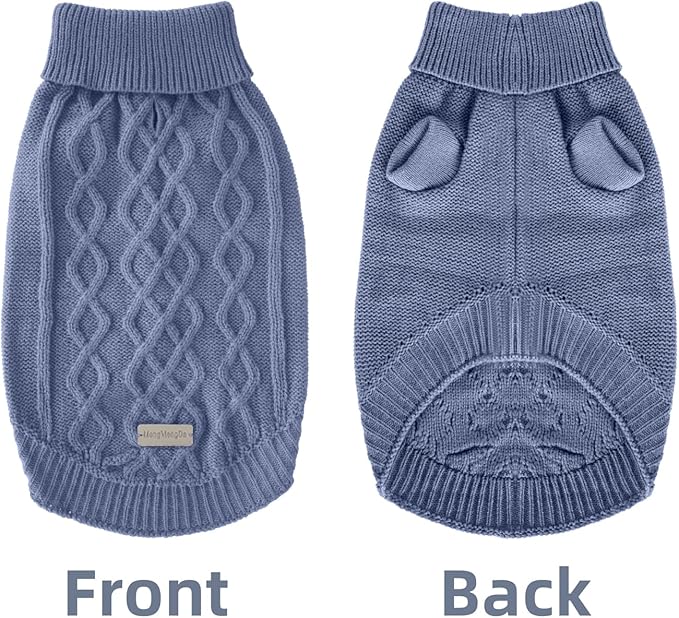 Small Dog Warm Winter Sweater, Comfortable Dog Clothes Puppy Knitwear for Small Medium Large Breeds Dog Outfits, (Dark Blue L)