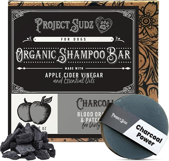 Project Sudz Activated Charcoal Organic Bar Shampoo for Dogs | Odor Eliminating Dog Shampoo Bar (1)