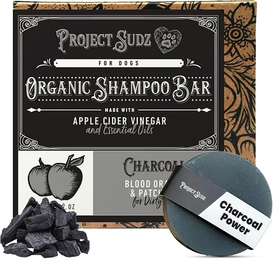 Project Sudz Activated Charcoal Organic Bar Shampoo for Dogs | Odor Eliminating Dog Shampoo Bar (1)