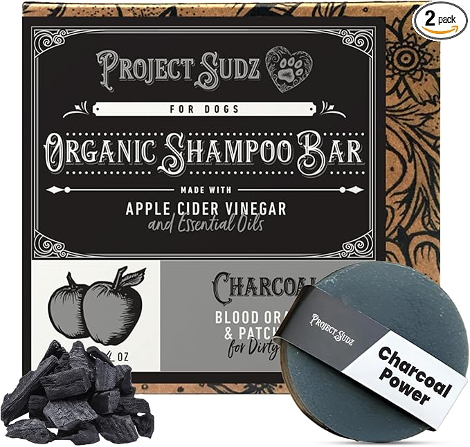 Project Sudz Activated Charcoal Organic Bar Shampoo for Dogs | Odor Eliminating, Deep Cleaning Natural Dog Bar (2)