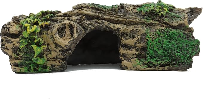 JIH Aquarium Decorations Resin Hollow Tree Trunk Ornament, Bettas House Cave Wood House Decor for Fish Tank (HS-SP207) (Pack of 2)