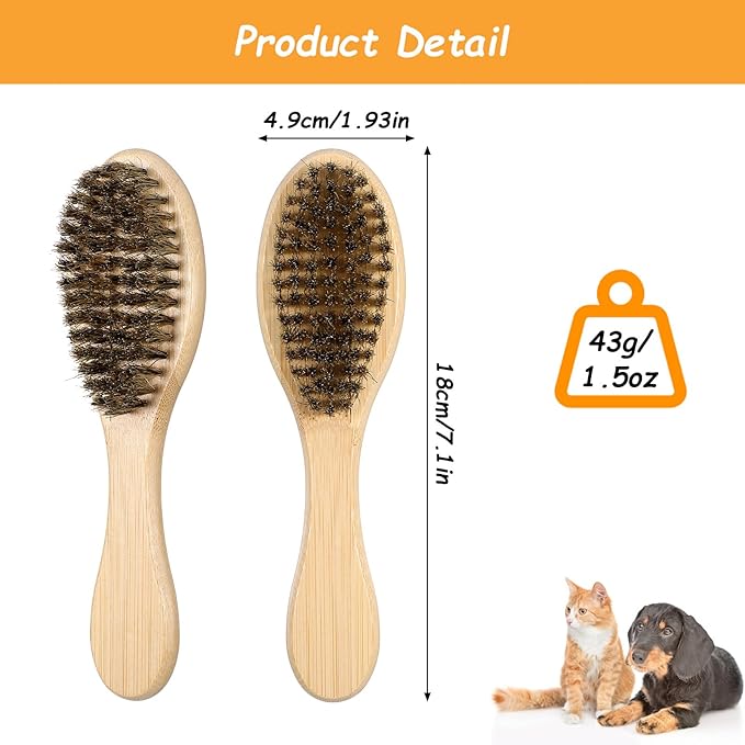 Bristle Dog Brush for Short Haired, Gentle Deshedding & Grooming Tool, Ideal Pet Hair Brush Puppy Essentials for Grooming and Shedding, Short Hair Dog Brushes