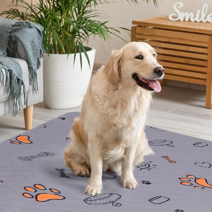 Washable Pee Pads for Dogs, 2 Pack Large 34"x36" Super Absorbent Reusable Puppy Pads Pet Training, 100% Waterproof Non-Slip Pad Whelping Dog Playpen Crate Mat for Potty