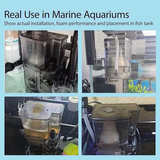 Seawater Aquarium Protein Skimmer, Suitable for Aquariums of 80 gallons or Less, Also Applicable to Saltwater Coral Tanks. Built-in wall-Mounted Type