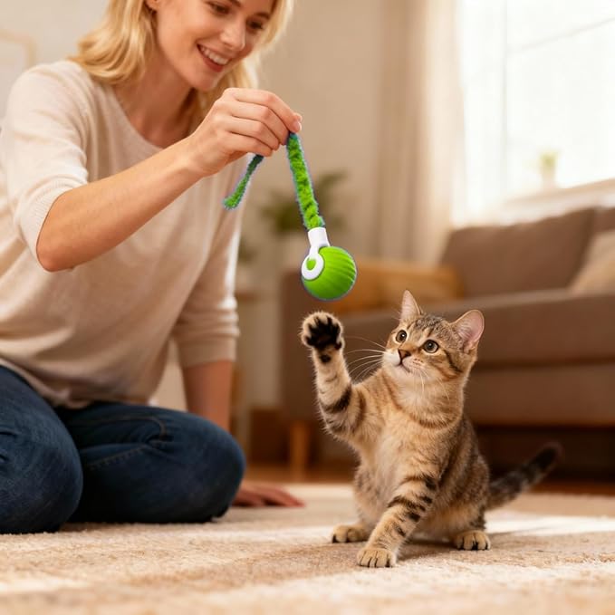Interactive Cat Toys for Indoor Cats,Automatic Moving Kitten Toys,Cat Toys for Bored Indoor Adult Cats,Smart Rechargeable Cat Enrichment Toys for Small/Medium/Large Cats to Keep Them Busy, Cat Balls