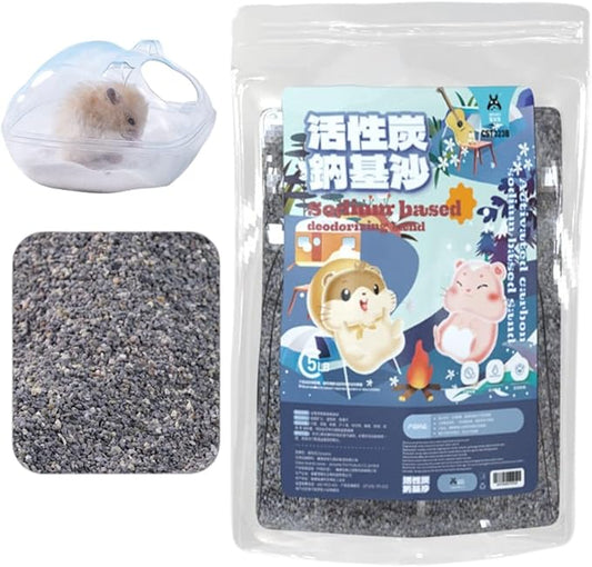 MANON ROSA Chinchilla Bath Sand-No-Dust Sand for Hygienic Bathing Litter Box - Ideal for Dwarf Hamsters Gerbils Mice Degus and Small Pets (L(5lb),Urine Sand)