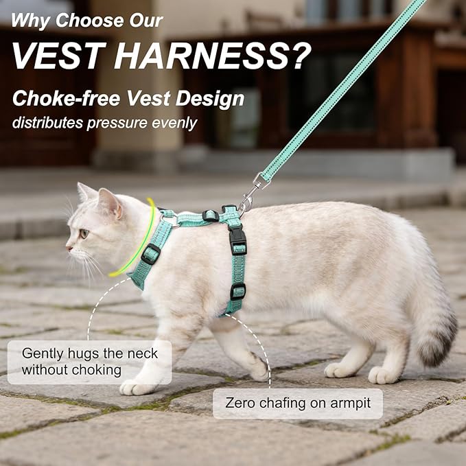 BEAUTYZOO Cat Harness and Leash Set Escape Proof, Medium Cat Vest Harness for Walking, Adjustable Step in Kitten Harnesses for Travel, Soft Lightweight Outdoor Cute Kitten Harnesses, Pineapple M
