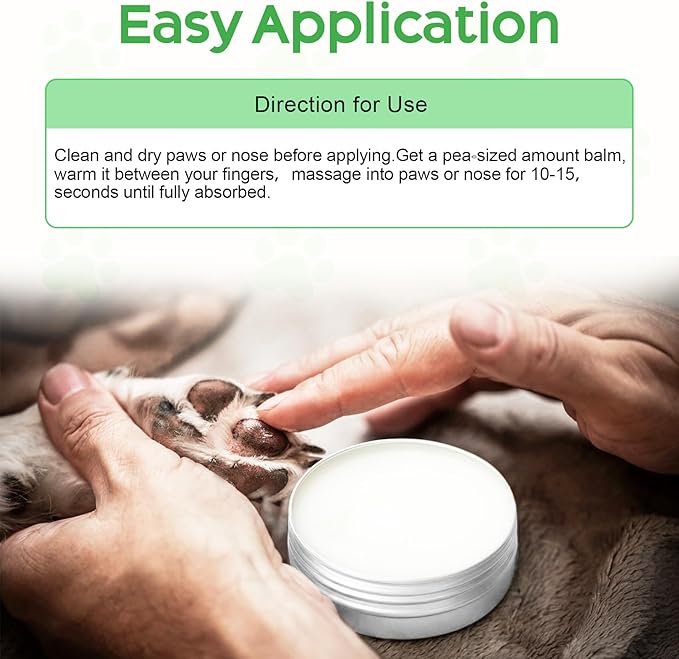 Dog Paw Balm & Nose Balm (2.1oz ), Lick-Safe | All-Natural Dog & Cat Paw Protector Soother with Organic Coconut Oil for dog Dry and Cracked Paws, Nose, Elbows for Hot Pavement & Winter Protection