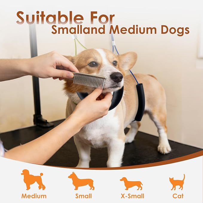 Professional Dog Grooming Arm Kit with Adjustable Hammock & No-Sit Haunch Restraints – All-in-One Solution for Small/Medium Pets