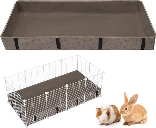 Funfurry Waterproof Guinea Pig Cage Liner,Washable Tarp Bottom Base,Cage Liners for Small Animals,Hamster Chinchilla Hedgehog Ferret Rabbit. (Tan Brown-Paw, 12" X 24")