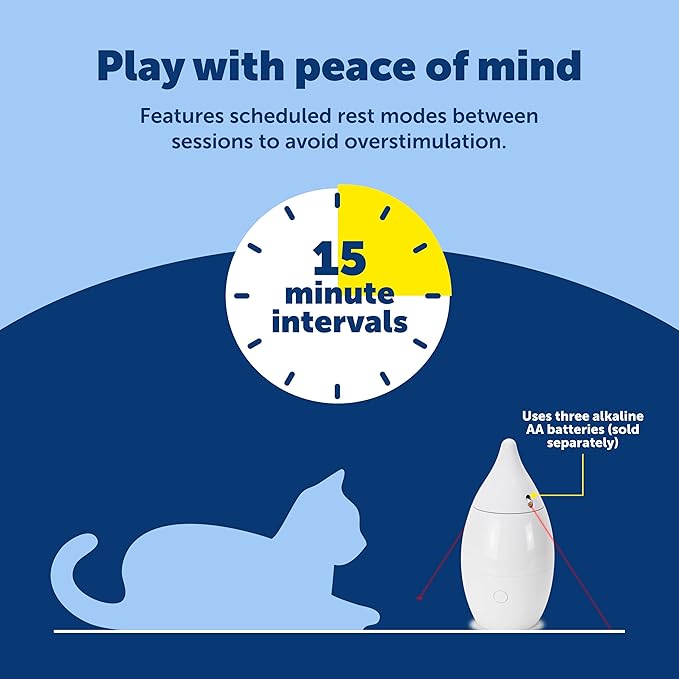 PetSafe Zoom Rotating Laser Cat Toy Includes 2 Interactive Laser Lights