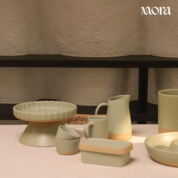 MORA Ceramic Ramen Bowl Set of 2, 45oz - Great for Pho, Miso Udon Soup, Instant Noodles, Serving, Thai or Asian Food - Microwave Safe Large Japanese Noodle Bowls, Modern Kitchen - Thyme