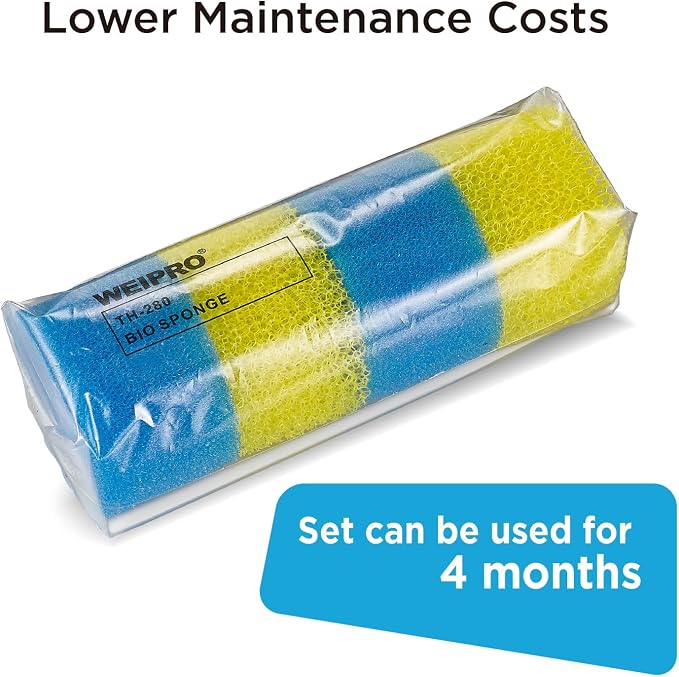 Cylindrical Fish Tank Filter Sponges, 2 Coarse Grades, Aquarium Filter Foams for Model TH-280 Internal Filter, Including 1 Fine Sponge, 1 Coarse Sponge(TH280-S)
