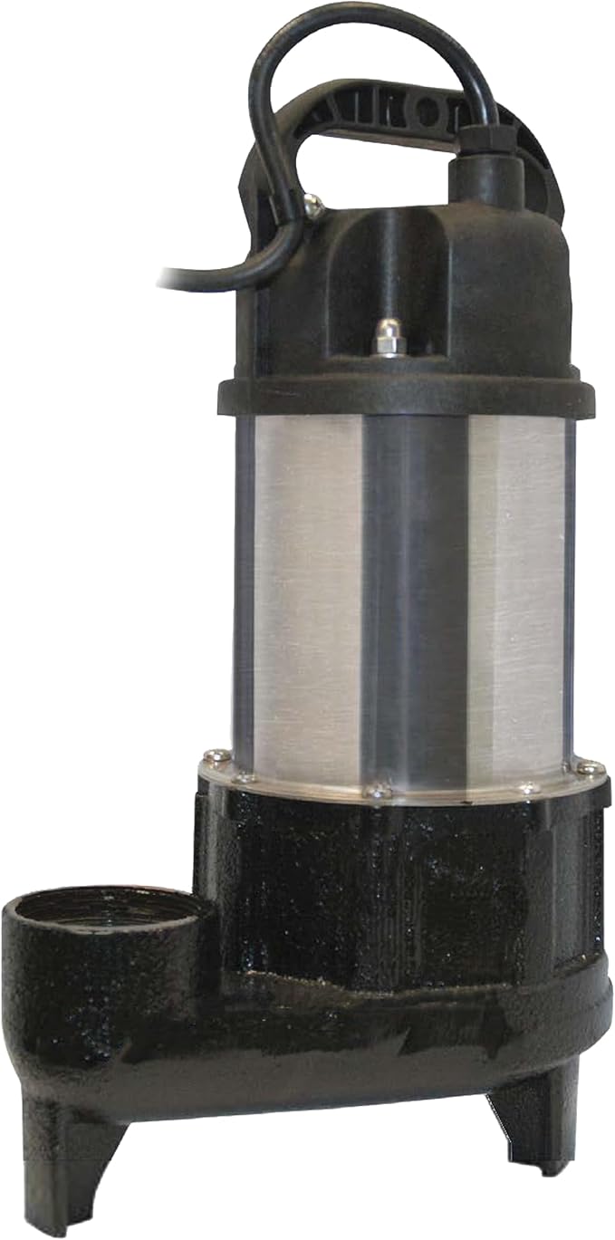 Little Giant WGFP-75, 115V, 3/4 HP, 4890 GPH Water Feature Pump, 19' cord | Stainless steel and cast iron body for powering water features, fountains, and pond filtration systems, 566069