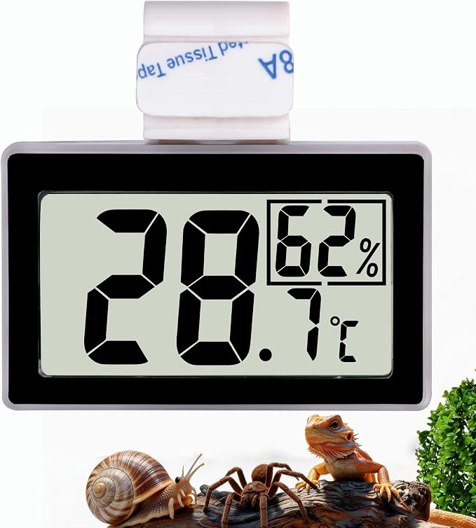 Digital Reptile Thermometer for Tank, Temperature and Humidity Monitor with Probe, Terrarium Thermometer Hygrometer for Gecko, Crested Gecko, Snake, Bearded Dragon Tank Accessories