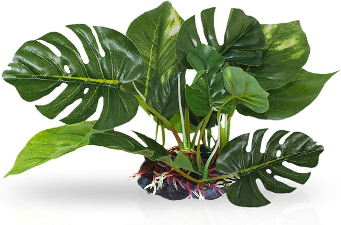 SunGrow 6" Realistic Aquarium Plant, Plastic Plant for Betta Fish Tank, Betta Tank Decoration, Hiding Spot, Small Aquarium Plant, Reptile Terrarium Enclosure Accessories, Amphibian Habitat Decor