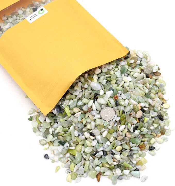 Green Jade Polished Rocks for Plants, Decorative Pebbles, 1/5 Inch, 5 lb