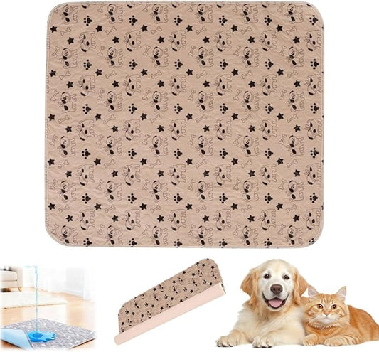 Puppy Pads with Pheromones,Washable Puppy Pee Pads for Dogs,Reusable Puppy Pads Washable for Dogs & Cats, Washable,Durable Leak-Proof & Anti-Slip Pet Training Pads for Home & Trave(Brown-1,M)