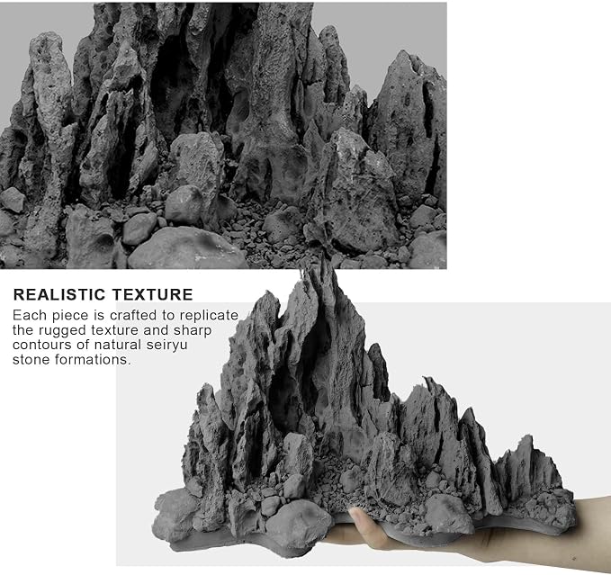 FZONE Aquarium Rocks Aquascaping, Resin Seiryu Rock for Aquascaping