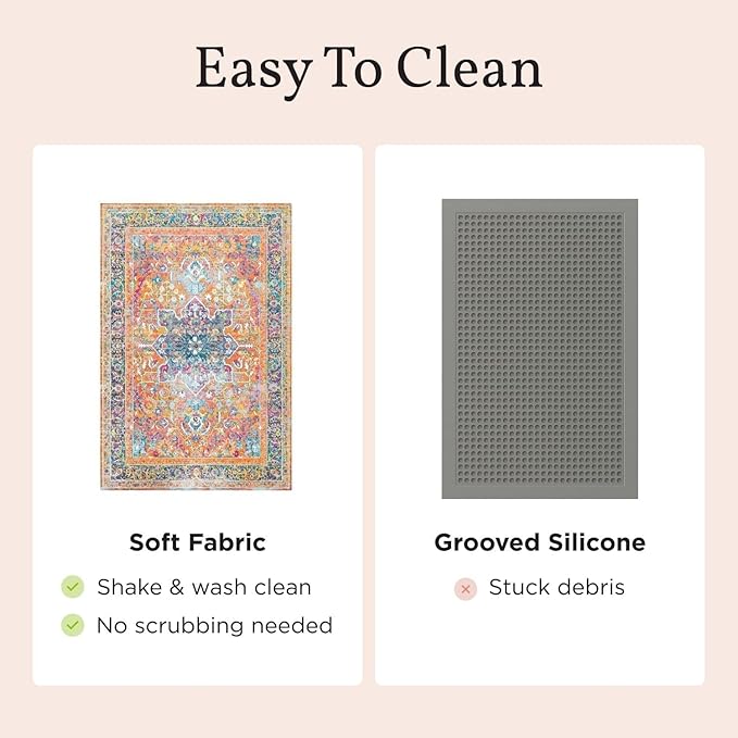 Lovewag Pets Cat Litter Box Mats 2 Pack - Small 16x24 Machine Washable, Easy Clean, Non-Slip, Waterproof Mats for Indoor Cats-Kitty Litter Mess Control & Pet Urine Floor Protection (Rustic Terracotta)